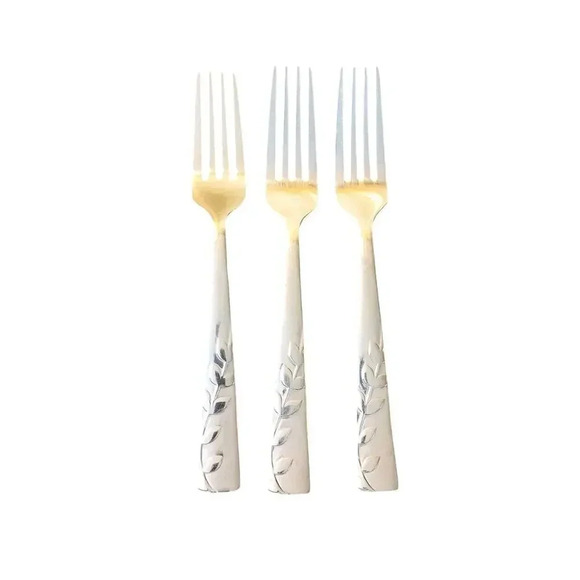 CAMBRIDGE Flatware Ivy Leave 22 Piece Fork Spoons Butter Knives Set Not Complete - Picture 3 of 8